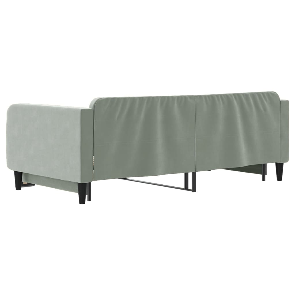 Divano Letto con Letto Estraibile Grigio Chiaro 100x200 Velluto