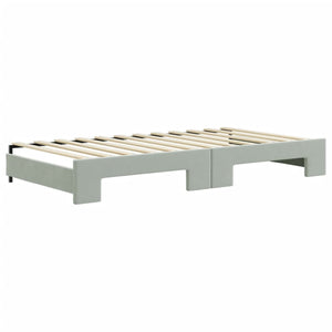 Divano Letto con Letto Estraibile Grigio Chiaro 100x200 Velluto 3197070
