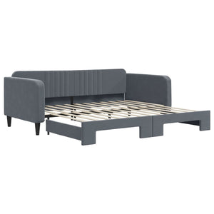 vidaXL Divano Letto con Letto Estraibile Grigio Scuro 100x200 Velluto