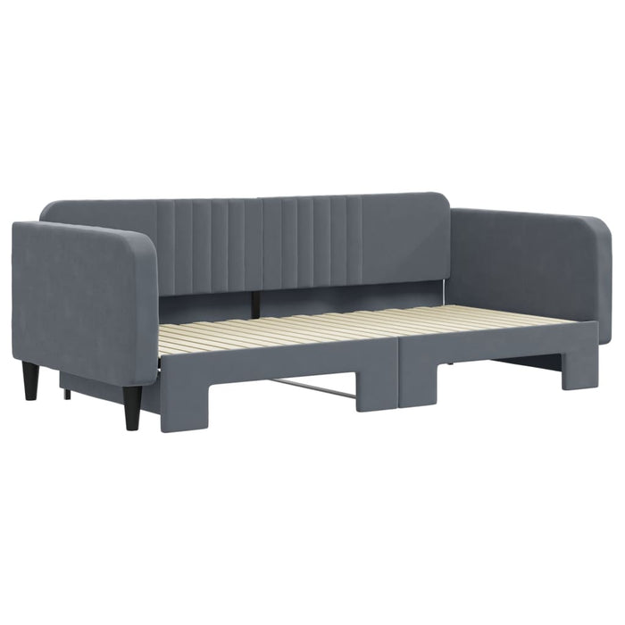 Divano Letto con Letto Estraibile-Sofa Letto-Daybed Grigio Scuro 100x200 Velluto 295347