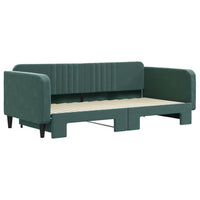 Divano Letto con Letto Estraibile Verde Scuro 100x200cm Velluto