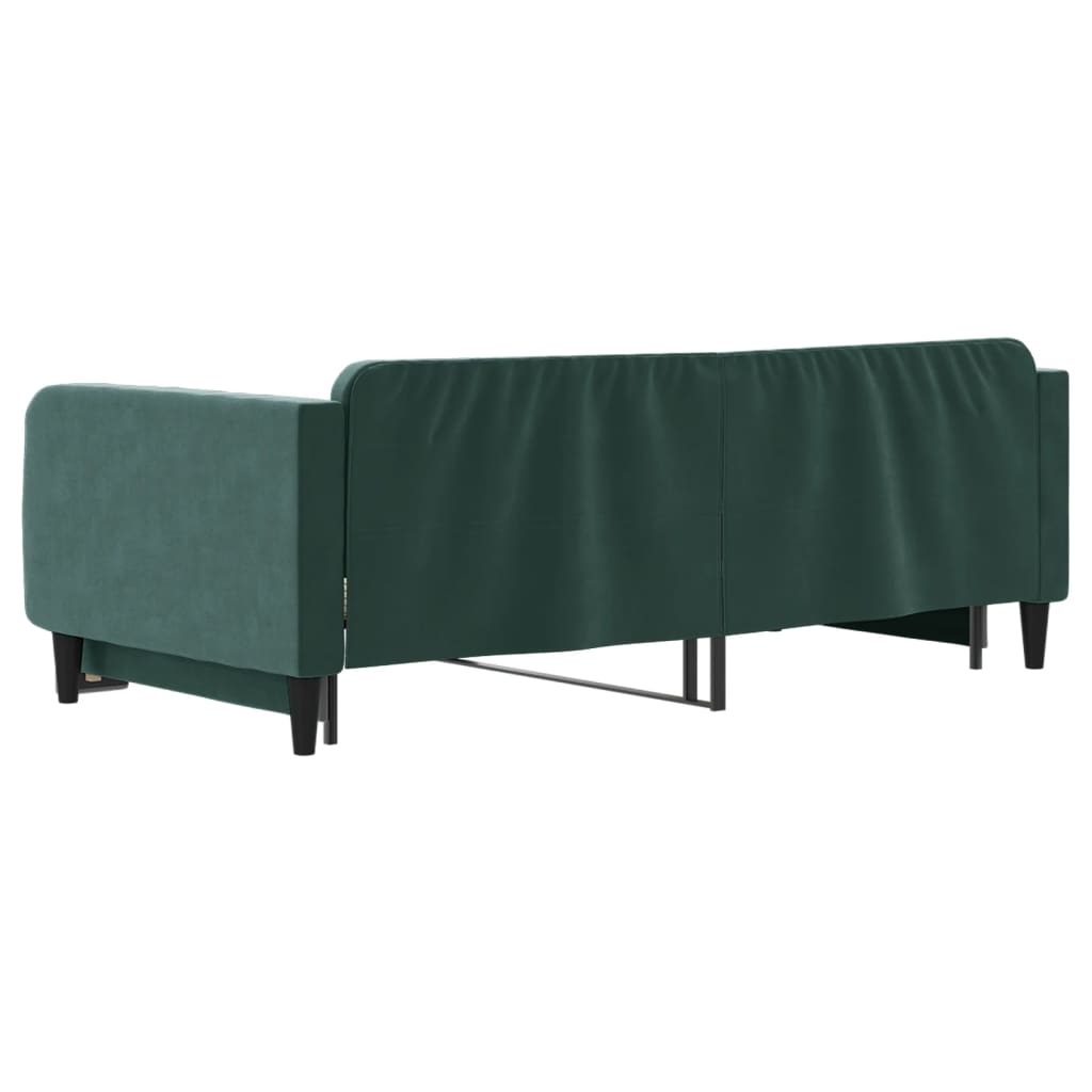 Divano Letto con Letto Estraibile Verde Scuro 100x200cm Velluto