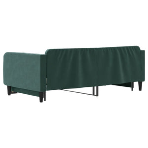 Divano Letto con Letto Estraibile Verde Scuro 100x200cm Velluto