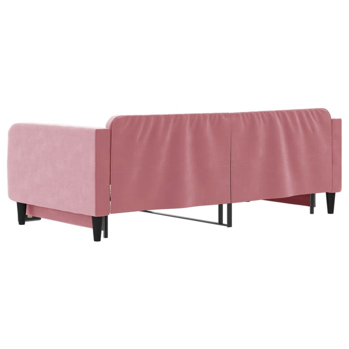 Divano Letto con Letto Estraibile Rosa 100x200 cm in Velluto 3197073