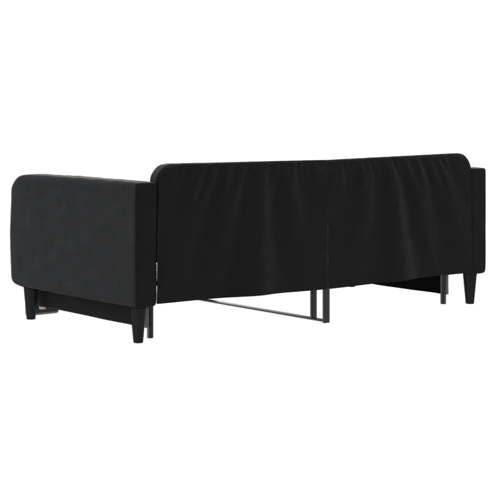 Divano Letto con Letto Estraibile-Sofa Letto-Daybed Nero 100x200 cm in Velluto 280803