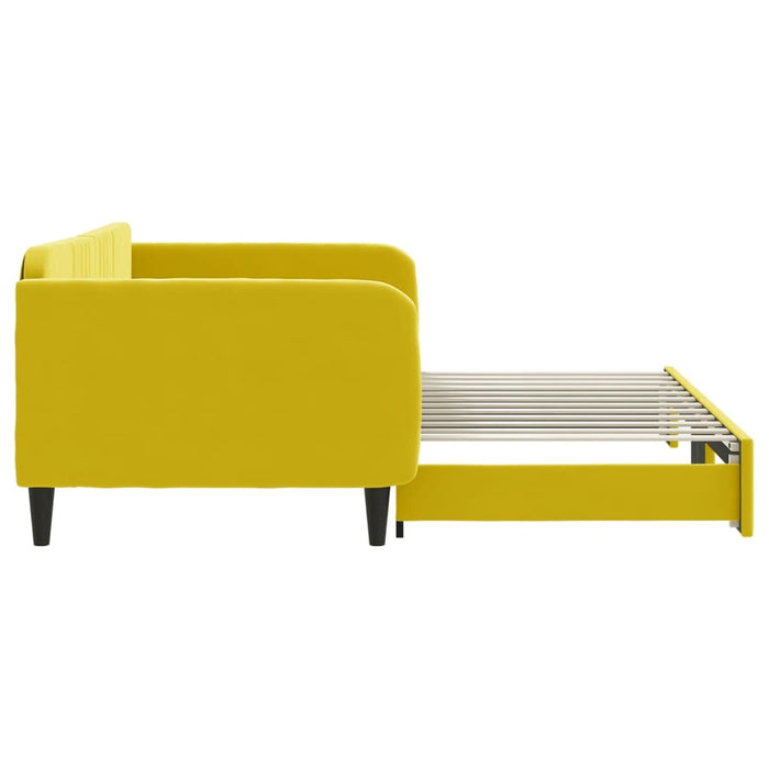 Divano Letto con Letto Estraibile Giallo 100x200 cm in Velluto 3197075