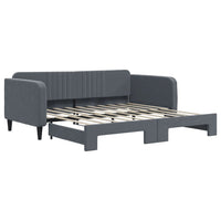 Divano Letto con Letto Estraibile-Sofa Letto-Daybed Grigio Scuro 90x190cm Velluto 566115
