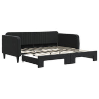 Divano Letto con Letto Estraibile Nero 90x190 cm in Velluto 3197078