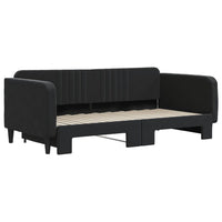 Divano Letto con Letto Estraibile-Sofa Letto-Daybed Nero 90x190 cm in Velluto 364826