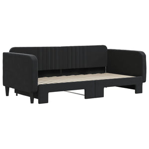 Divano Letto con Letto Estraibile Nero 90x190 cm in Vellutocod mxl 82684