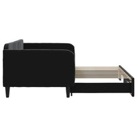 Divano Letto con Letto Estraibile Nero 90x190 cm in Velluto 3197078