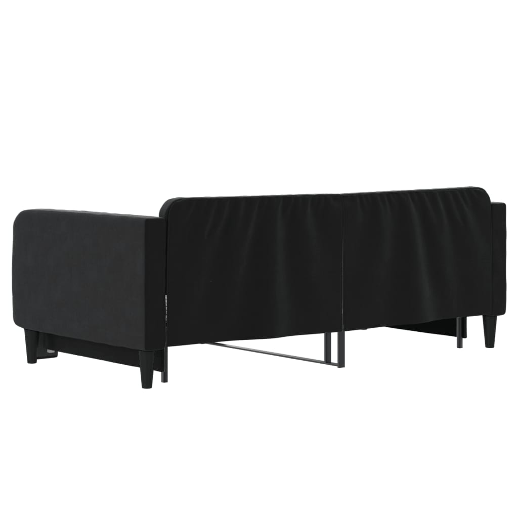 Divano Letto con Letto Estraibile Nero 90x190 cm in Velluto 3197078