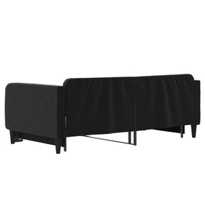 Divano Letto con Letto Estraibile-Sofa Letto-Daybed Nero 90x190 cm in Velluto 364826