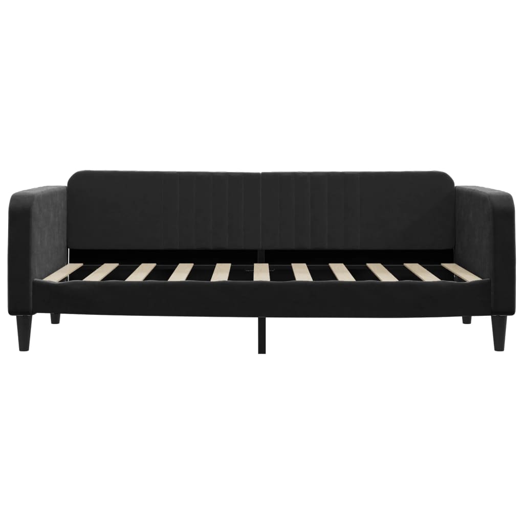 Divano Letto con Letto Estraibile-Sofa Letto-Daybed Nero 90x190 cm in Velluto 364826
