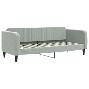 Divano Letto Estraibile Materassi Grigio Chiaro 80x200 Velluto