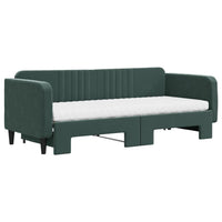 Divano Letto Estraibile Materassi Verde Scuro 80x200 Velluto