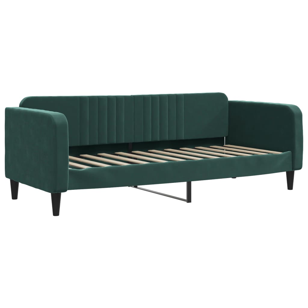 Divano Letto Estraibile Materassi Verde Scuro 80x200 Velluto 3197082
