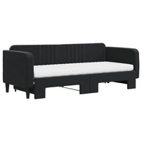 Divano Letto Estraibile con Materassi Nero 80x200 cm Velluto 3197084
