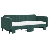 Divano Letto Estraibile Materassi Verde Scuro 90x200 Velluto 3197089