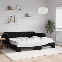 Divano Letto Estraibile con Materassi Nero 100x200 cm Vellutocod mxl 106628