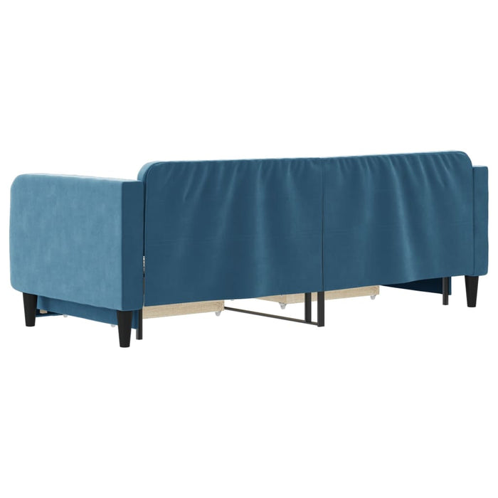 Divano Letto Estraibile con Cassetti Blu 80x200 cm Velluto 3197103
