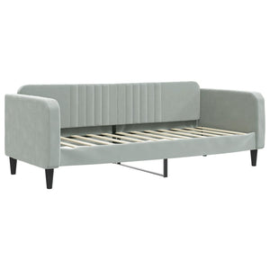 Divano Letto Estraibile Cassetti-Sofa Letto-Daybed Grigio Chiaro 80x200cm Velluto 660438