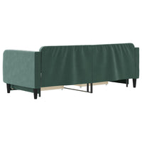 Divano Letto Estraibile Cassetti Verde Scuro 80x200cm Velluto 3197106