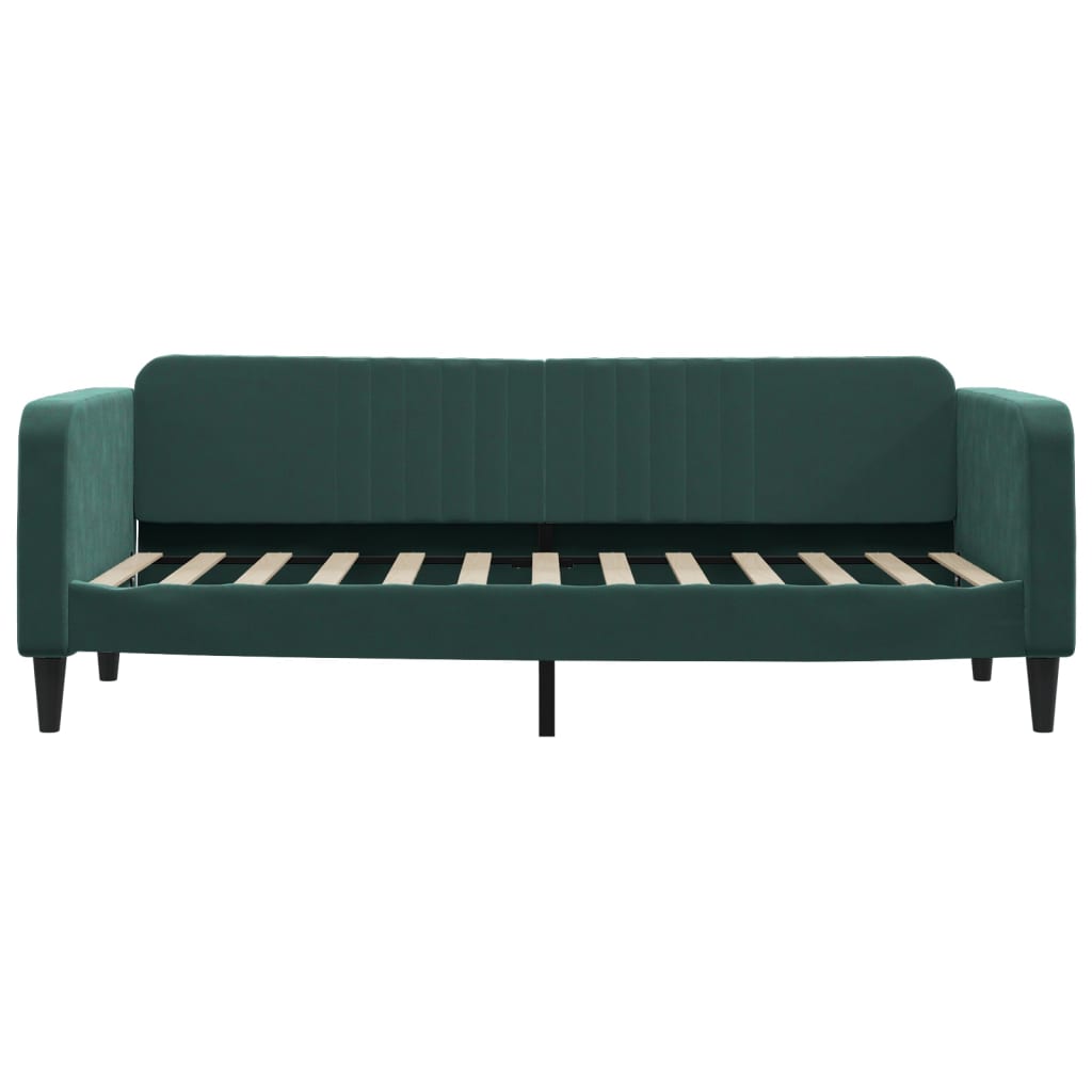 Divano Letto Estraibile Cassetti Verde Scuro 80x200cm Velluto