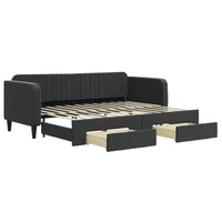 Divano Letto Estraibile con Cassetti Nero 80x200 cm in Velluto 3197108