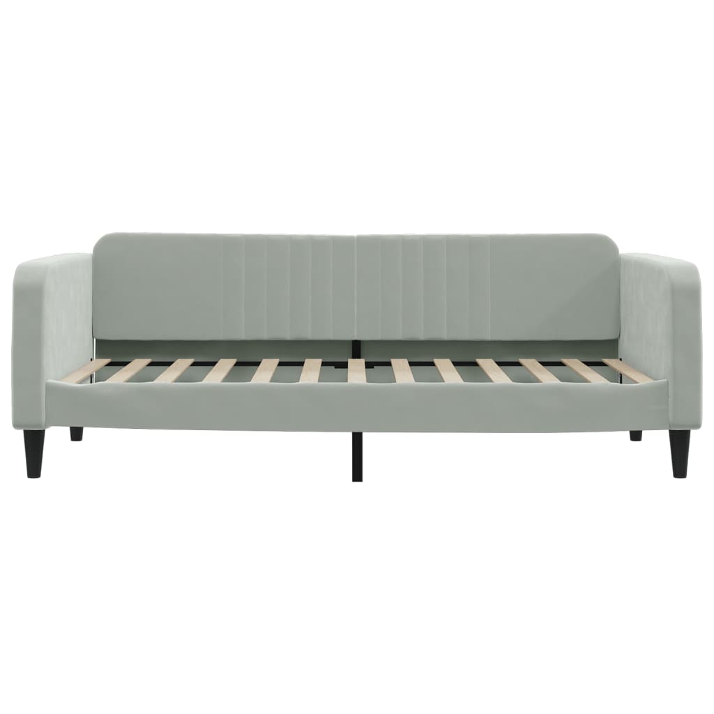 Divano Letto Estraibile Cassetti-Sofa Letto-Daybed Grigio Chiaro 90x200cm Velluto 686245
