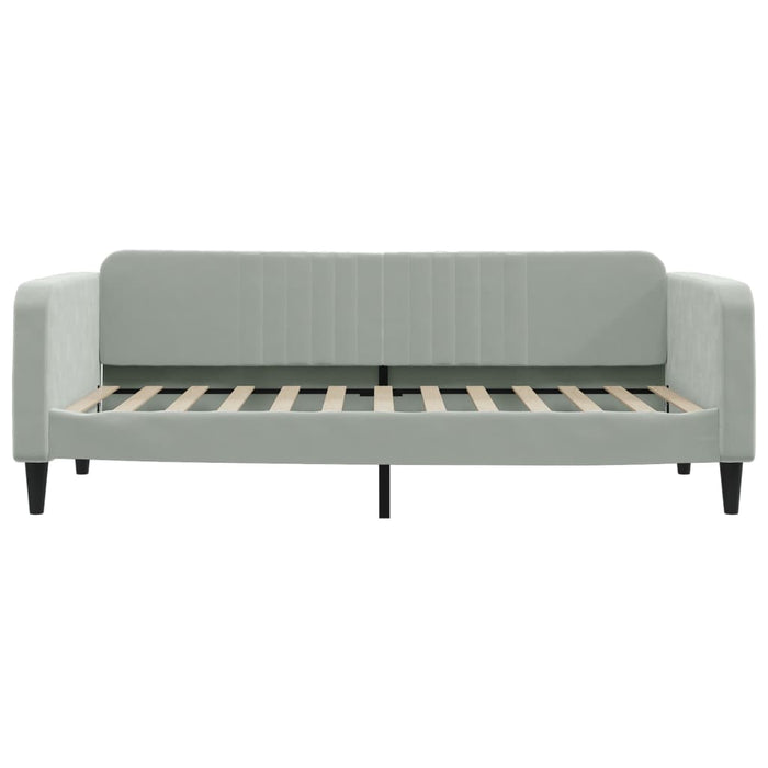 Divano Letto Estraibile Cassetti-Sofa Letto-Daybed Grigio Chiaro 90x200cm Velluto 686245