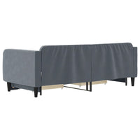 Divano Letto Estraibile Cassetti Grigio Scuro 90x200cm Velluto