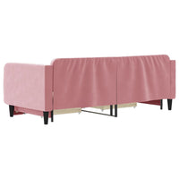 Divano Letto Estraibile con Cassetti Rosa 90x200 cm Velluto 3197114
