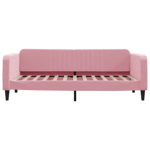 Divano Letto Estraibile con Cassetti Rosa 90x200 cm Velluto 3197114