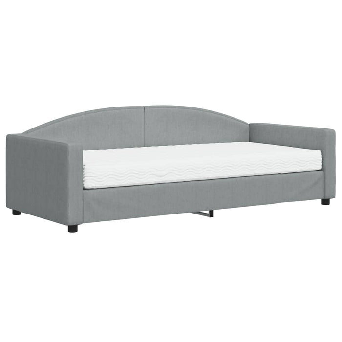 Divano Letto con Materasso Grigio Chiaro 90x200 cm in Tessuto 3197170