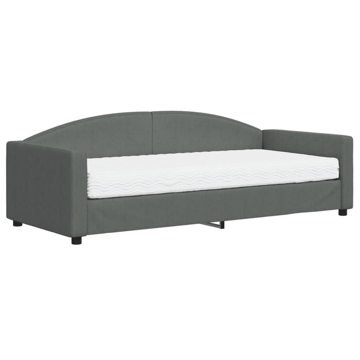 Divano Letto con Materasso-Sofa Letto-Daybed Grigio Scuro 90x200 cm in Tessuto 462819
