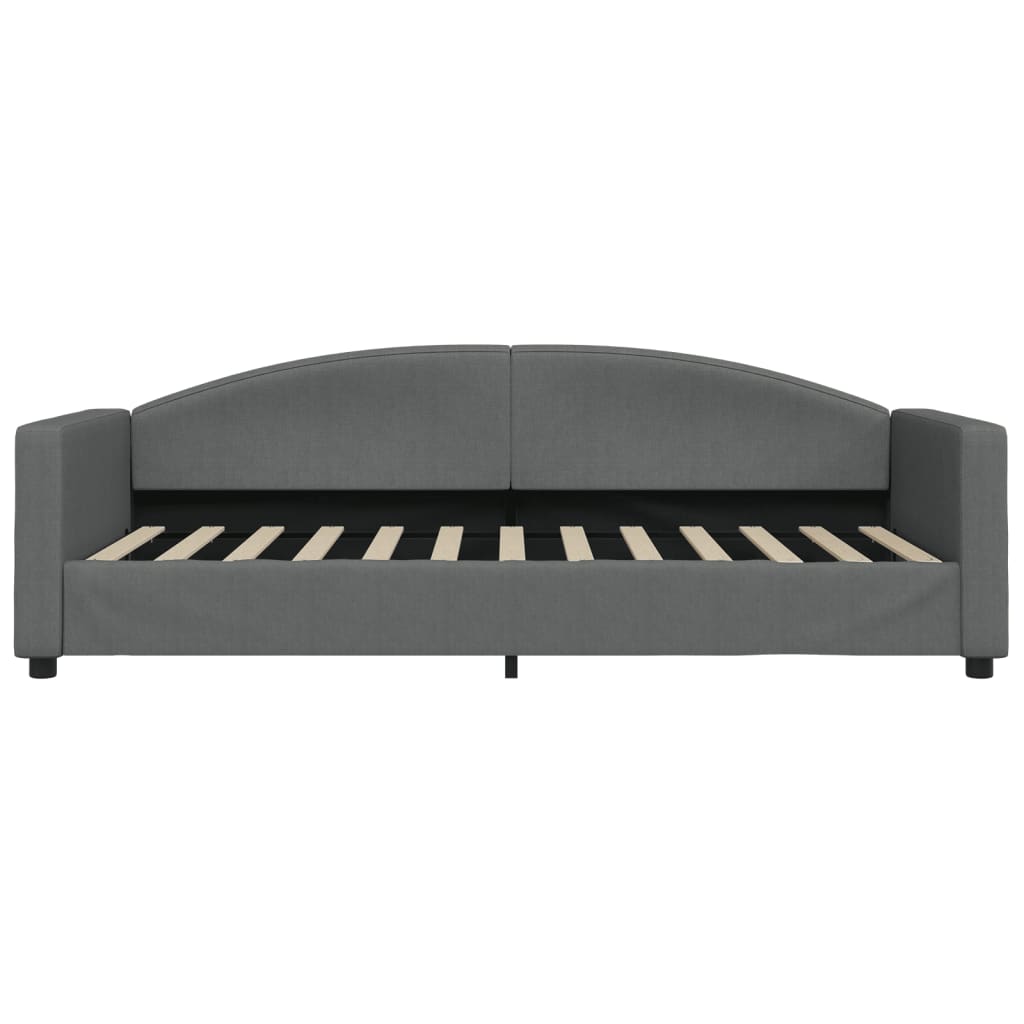 Divano Letto con Materasso Grigio Scuro 90x200 cm in Tessuto