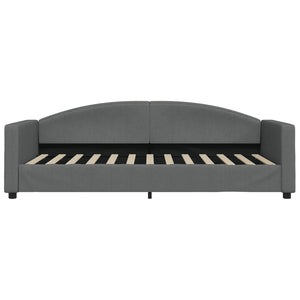 Divano Letto con Materasso Grigio Scuro 90x200 cm in Tessuto