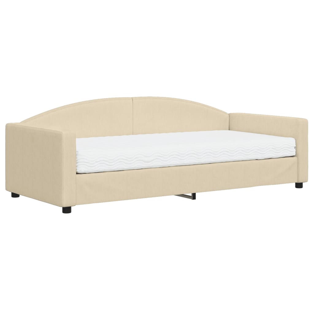 Divano Letto con Materasso Crema 90x200 cm in Tessutocod mxl 72923