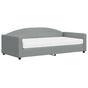 Divano Letto con Materasso Grigio Chiaro 100x200 cm in Tessuto 3197175