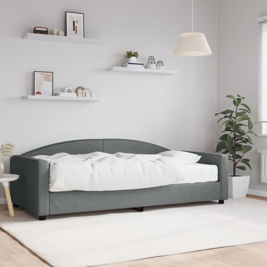 Divano Letto con Materasso-Sofa Letto-Daybed Grigio Scuro 100x200 cm in Tessuto 227442