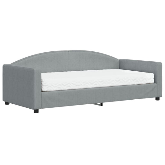 Divano Letto con Materasso-Sofa Letto-Daybed Grigio Chiaro 90x190 cm in Tessuto 762173