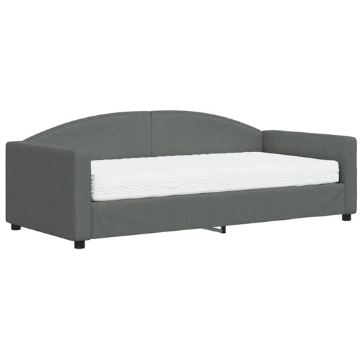 Divano Letto con Materasso-Sofa Letto-Daybed Grigio Scuro 90x190 cm in Tessuto 944185
