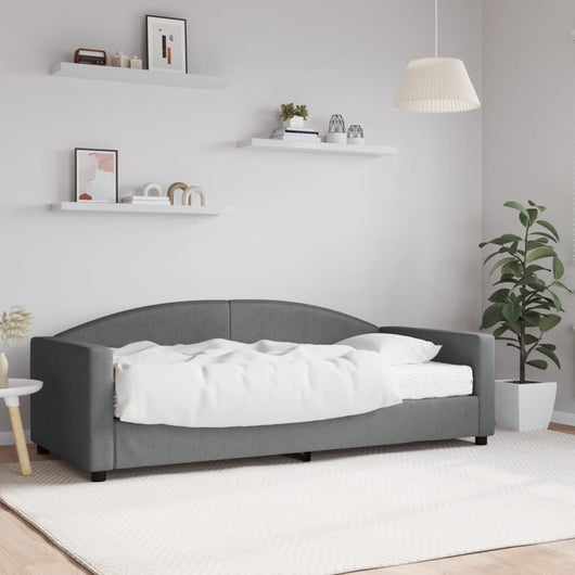 Divano Letto con Materasso-Sofa Letto-Daybed Grigio Scuro 90x190 cm in Tessuto 944185