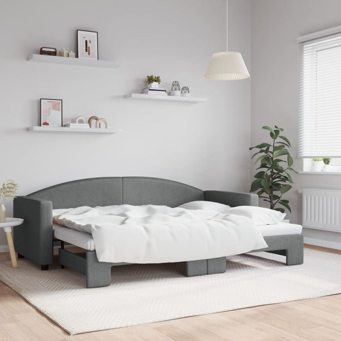 Divano Letto con Letto Estraibile-Sofa Letto-Daybed Grigio Scuro 80x200 Tessuto 467781
