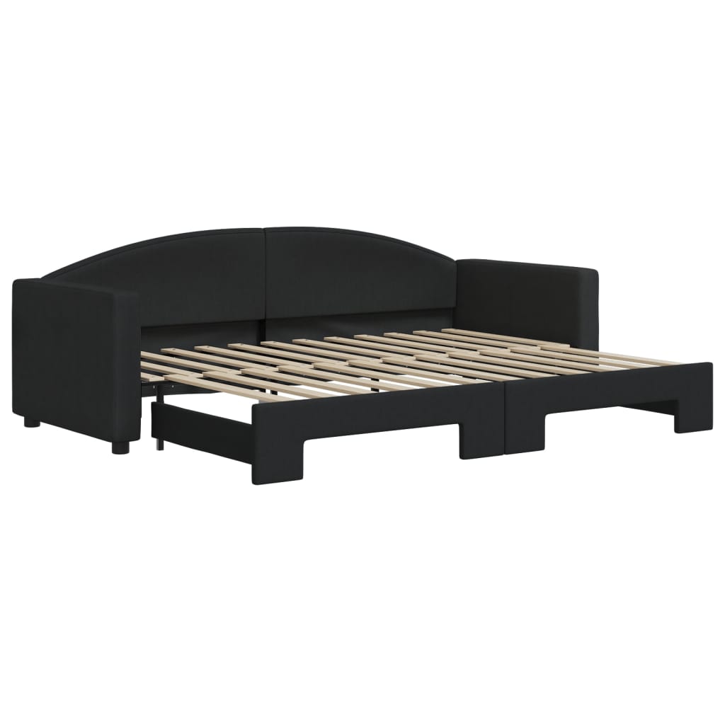 Divano Letto con Letto Estraibile-Sofa Letto-Daybed Nero 80x200 Tessuto 323504
