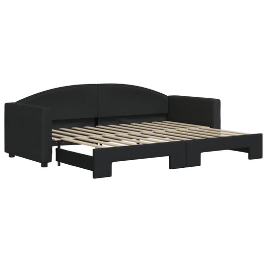 Divano Letto con Letto Estraibile Nero 80x200 Tessuto