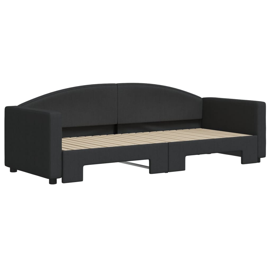 Divano Letto con Letto Estraibile-Sofa Letto-Daybed Nero 80x200 Tessuto 323504