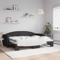 Divano Letto con Letto Estraibile-Sofa Letto-Daybed Nero 80x200 Tessuto 323504