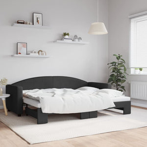 Divano Letto con Letto Estraibile-Sofa Letto-Daybed Nero 80x200 Tessuto 323504